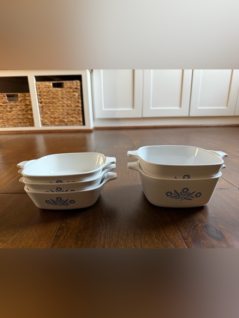 CorningWare Cornflower Lot of 5 Petite Pans, P-41 (QTY 3) and P-43-B (QTY 2)
